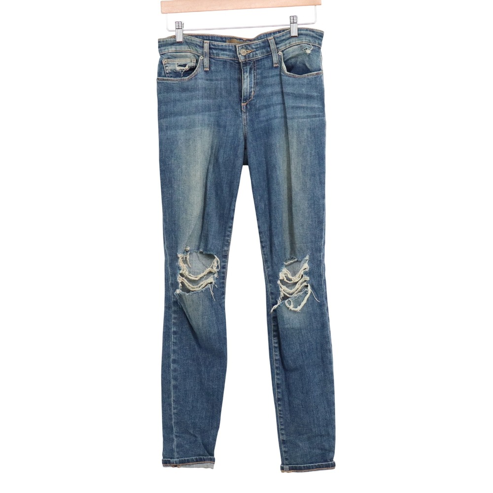Joe's Jeans Jeans Womens 28 The Icon Mid Rise Skinny Blue Ripped Distressed Good